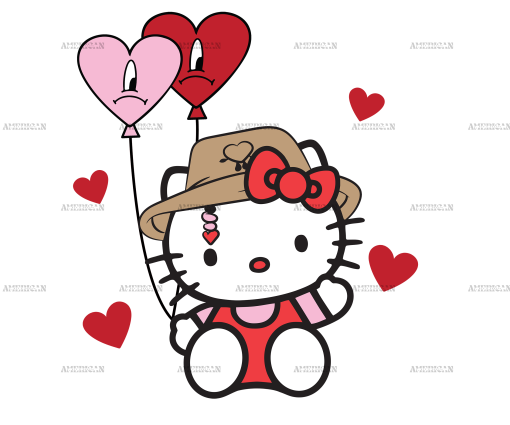Bunny Heart Kitty DTF Transfer