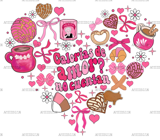 Calorias De Amor No Cuentan Heart DTF Transfer