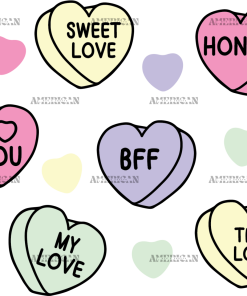 Candy Hearts-2 UV DTF Transfer
