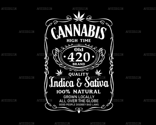 Cannabis Indica Sativa WHITE-02 DTF Transfer