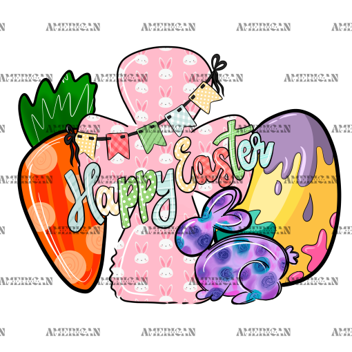 Carrot Jesus Egg Easter DTF Transfer