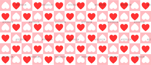 Checkered Hearts UV DTF Transfer