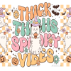 Checkered Thick Thighs Spooky Vibes UV DTF Transfer