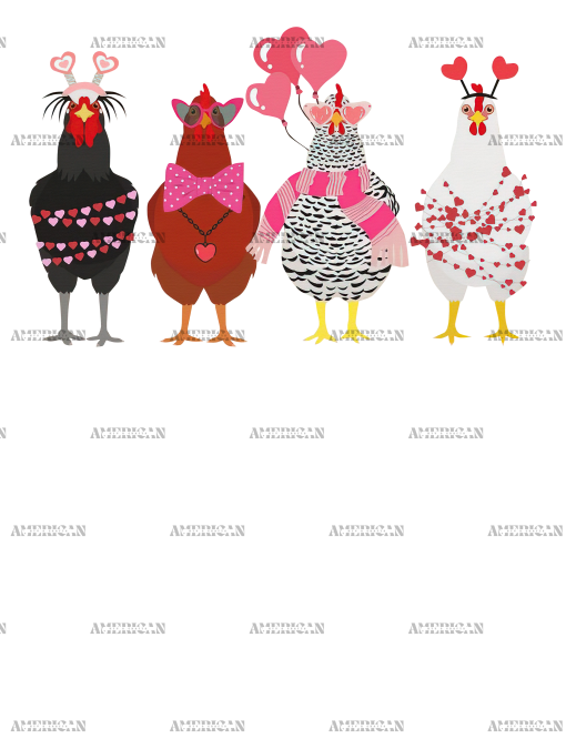 Chicken Valentine DTF Transfer