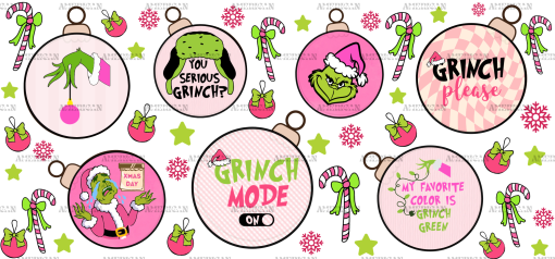 Christmas Bells Grinch UV DTF Transfer