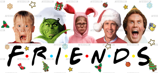 Christmas Friends UV DTF Transfer