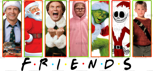 Christmas Friends Frame UV DTF Transfer