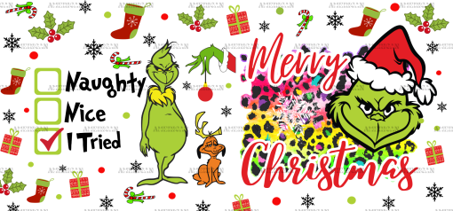 Christmas Green Monster Grinch UV DTF Transfer