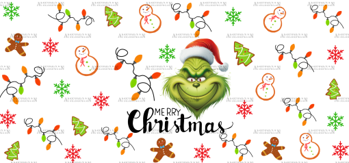 Christmas Snowman Grinch UV DTF Transfer