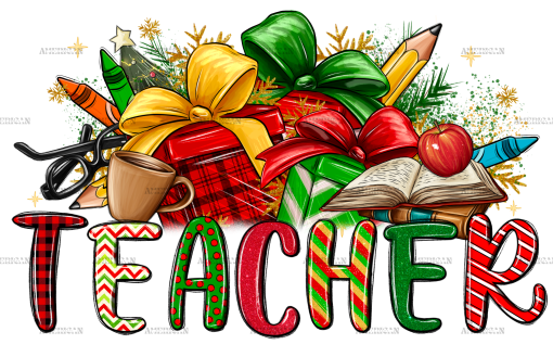 Christmas Teacher DTF Transfer