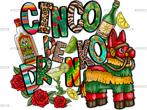 Cinco De Drinko-2 DTF Transfer