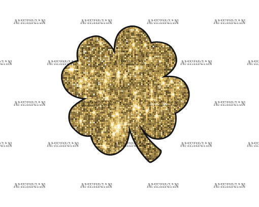 Clover Leaf Gold DTF Transfer