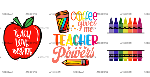 Coffee Gives Me Teacher Powers-2 UV DTF Transfer
