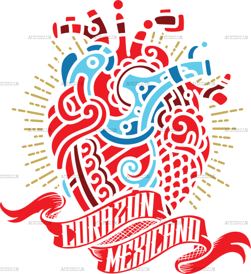 Corazon Mexicano Dtf Transfer