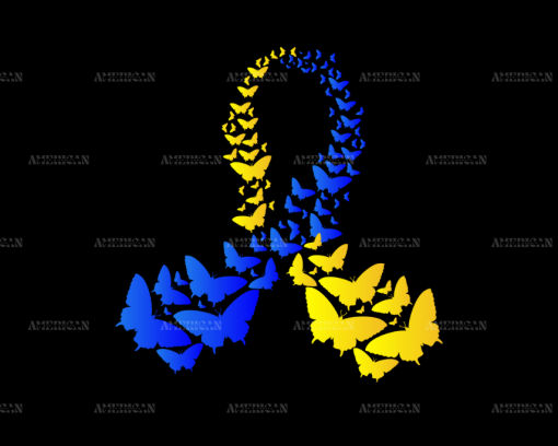 Down Syndrome Butterfly Ribbon DTF Transfer