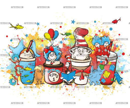 Dr. Seuss Day Coffee Splash DTF Transfer