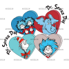 Dr. Seuss Day Hearts DTF Transfer
