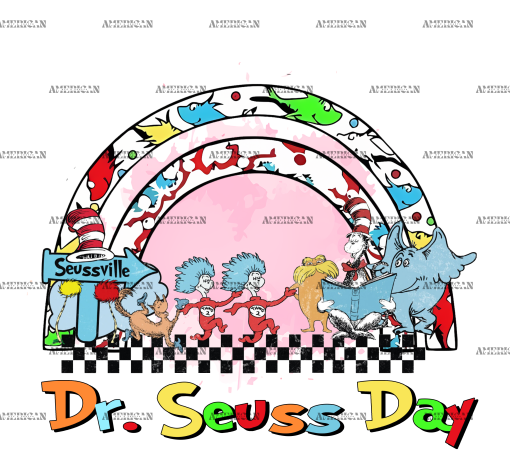 Dr. Seuss Day Rainbow DTF Transfer