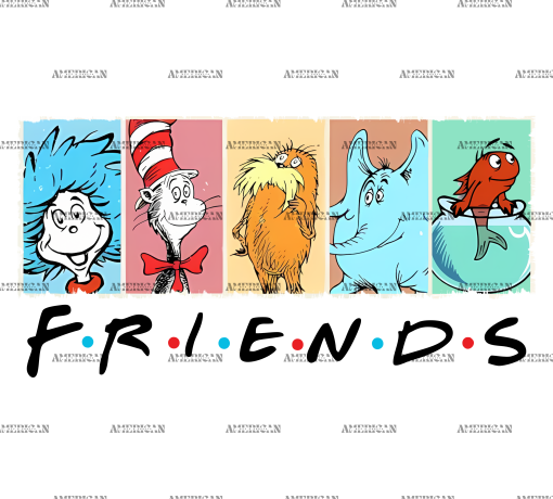 Dr. Seuss Friends-3 DTF Transfer