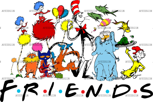 Dr. Seuss Friends-4 DTF Transfer