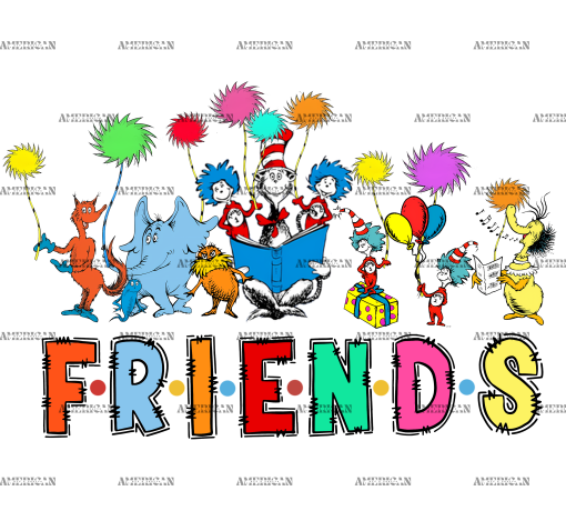 Dr. Seuss Friends DTF Transfer