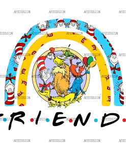 Dr. Seuss Friends Rainbow DTF Transfer