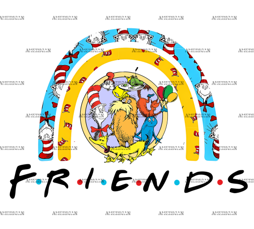 Dr. Seuss Friends Rainbow DTF Transfer