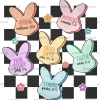 Easter Bunny Checkered-2 DTF Transfer