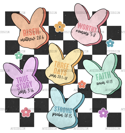 Easter Bunny Checkered-2 DTF Transfer
