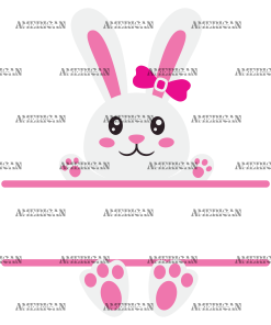 Easter Bunny Name Frame Pink-3 DTF Transfer