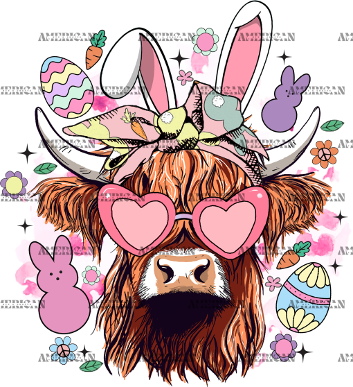 Easter Cow DTF Transfer
