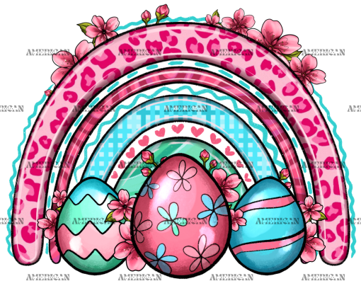 Easter Eggs Rainbow DTF Transfer
