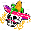 Elotes Locos And More Skull DTF Transfer