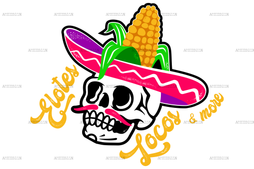 Elotes Locos And More Skull DTF Transfer