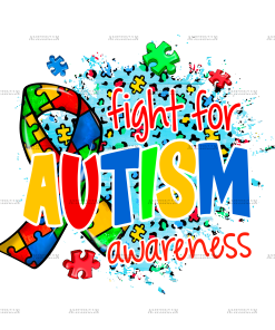 Fight For Autism Ribbon DTF Transfer
