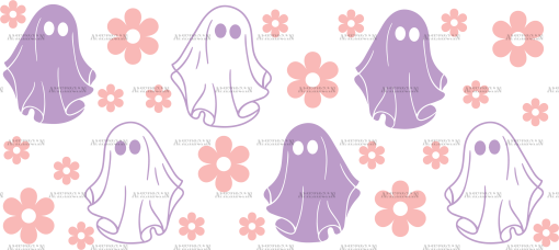 Flowers And Ghosts UV DTF Transfer