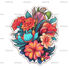 Flowers Sticker-11 UV DTF Transfer