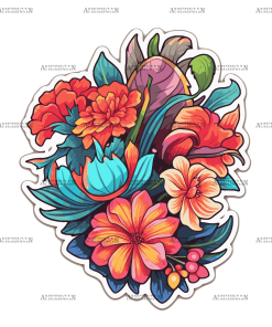 Flowers Sticker-11 UV DTF Transfer