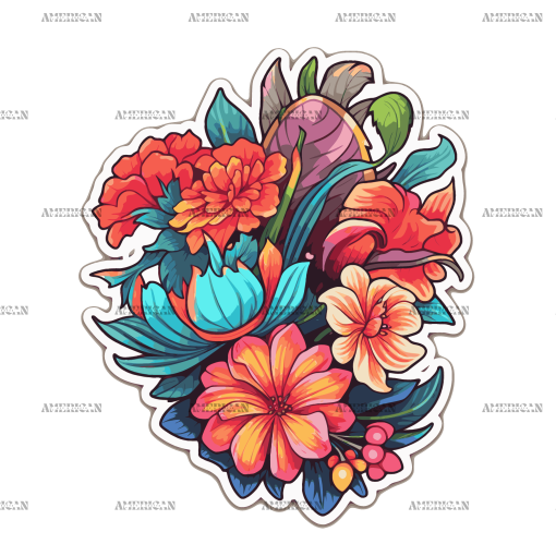 Flowers Sticker-11 UV DTF Transfer