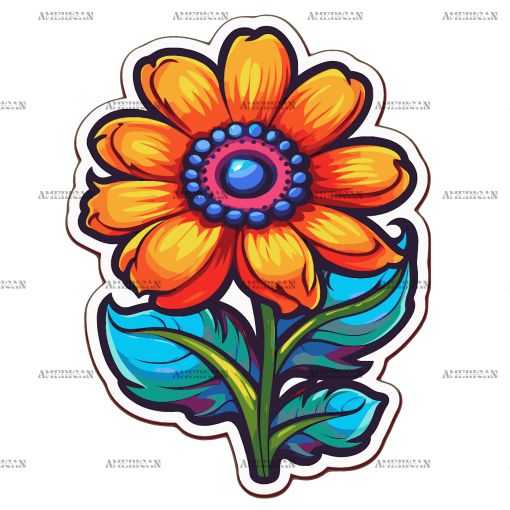 Flowers Sticker-13 UV DTF Transfer