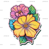 Flowers Sticker-17 UV DTF Transfer