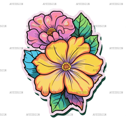 Flowers Sticker-17 UV DTF Transfer