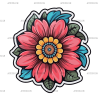 Flowers Sticker-21 UV DTF Transfer