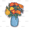 Flowers Sticker-22 UV DTF Transfer