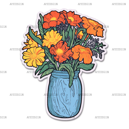 Flowers Sticker-22 UV DTF Transfer