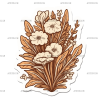 Flowers Sticker-31 UV DTF Transfer