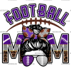 Football Mom Purple Silver DTF Transfer