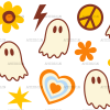 Ghost Bolt Heart Flower UV DTF Transfer