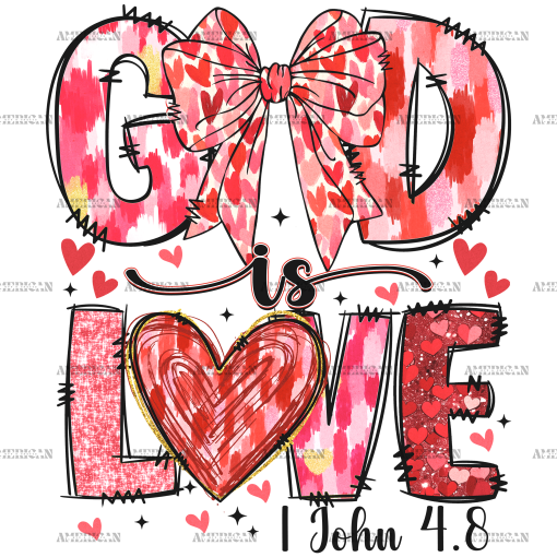 God Is Love Bow DTF Transfer
