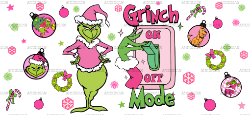 Grinch Mode On Off Switch UV DTF Transfer